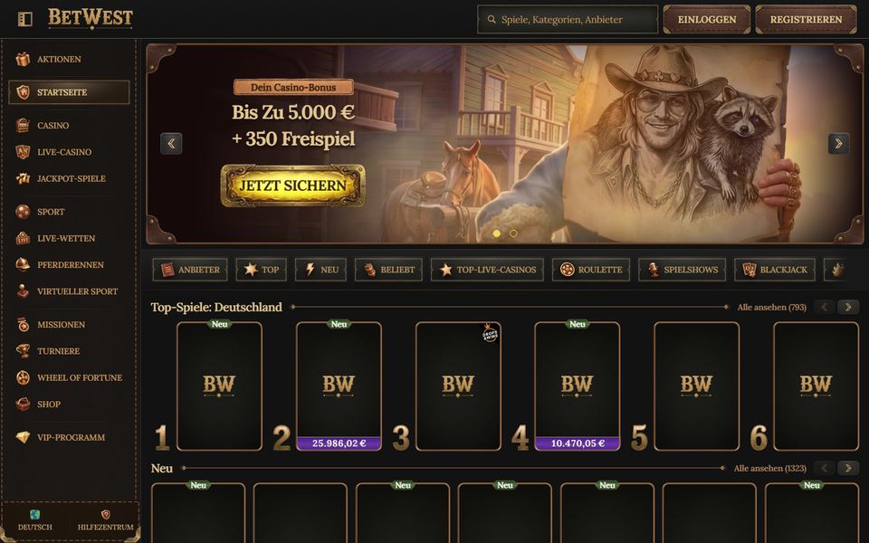 Betwest Casino — lobby